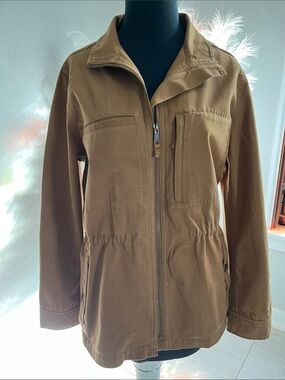 Garnet Hill Brown Zip-Front Utility Jacket